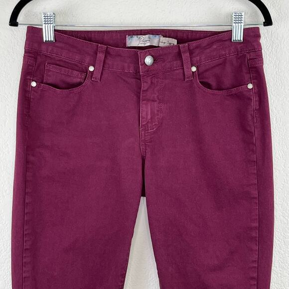 Revolve Paige Burgundy Maroon Denim Low Rise Skinny Stretch Jegging Jean Pant 29 - Picture 6 of 15